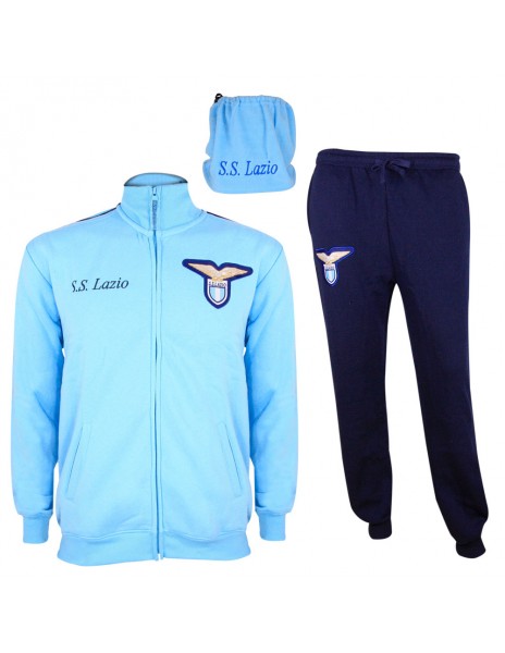 SS LAZIO TUTA HOMEWEAR ZIP CELESTE