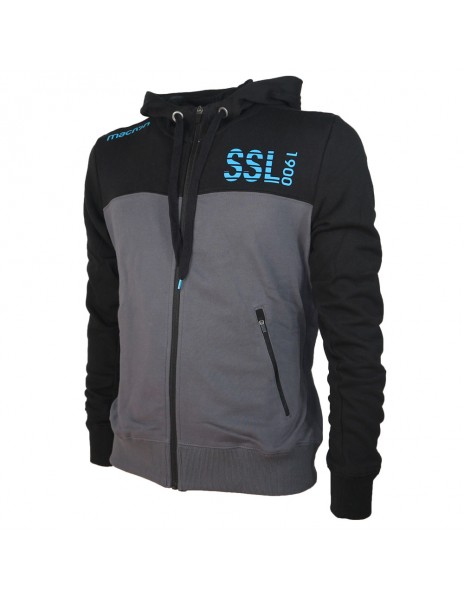 SS LAZIO FELPA  FULL ZIP CON CAPPUCCIO NERA 2018/2019