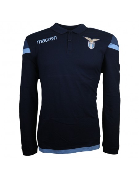 SS LAZIO POLO MANICHE LUNGHE BLU 2016/2017