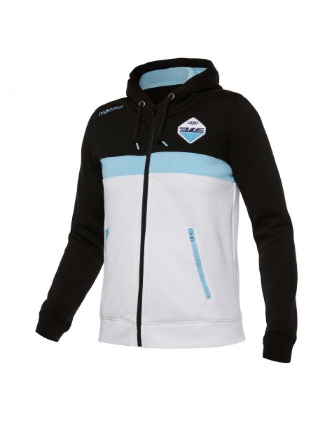 SS LAZIO FELPA NERO/BIANCA FULL ZIP CON CAPPUCCIO BAMBINO 2017/2018