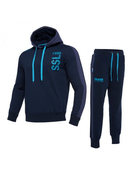 SS LAZIO TUTA CON CAPPUCCIO LINEA FAN NAVY BAMBINO 2018/2019