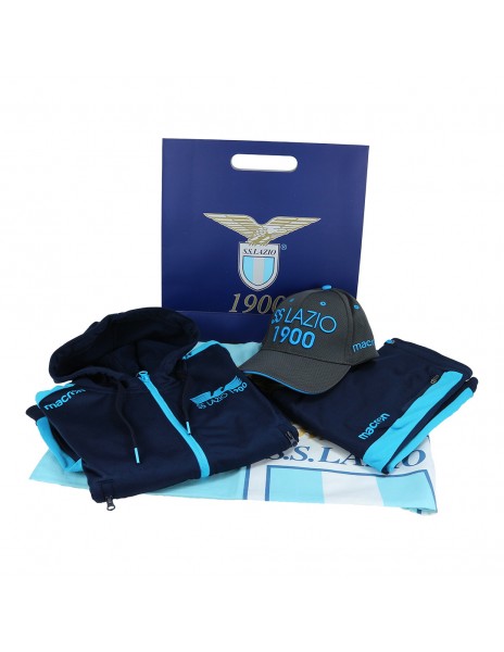 SS LAZIO TUTA POLY FULL ZIP NAVY BAMBINO