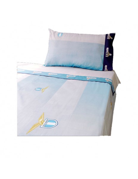 SS LAZIO COMPLETO LETTO MATRIMONIALE BIANCO CELESTE