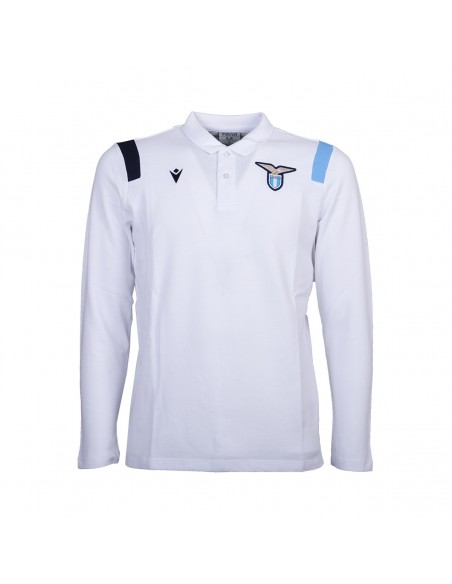 Polo Lazio Bambino Bianca 2020 2021 Maniche Lunghe