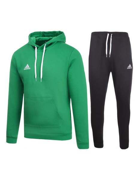 tuta felpata con cappuccio adidas verde 