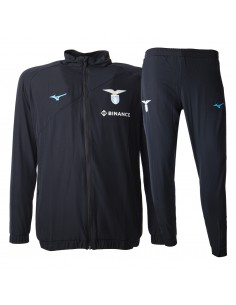 Tuta Felpata Fanwear Bianca SS Lazio Mizuno full zip con cappuccio