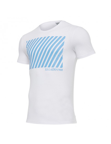 T-SHIRT LAZIO 1900 BIANCA A RIGHE...